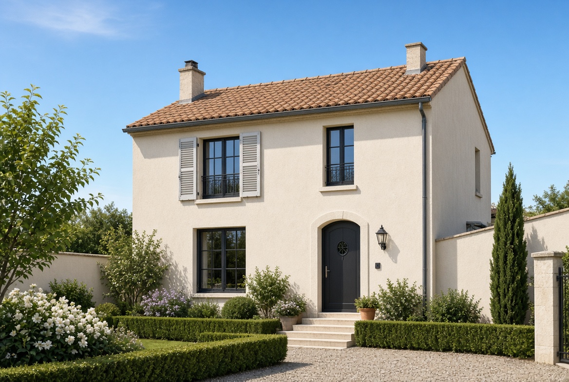 Maison avec toiture en tuiles rénovée